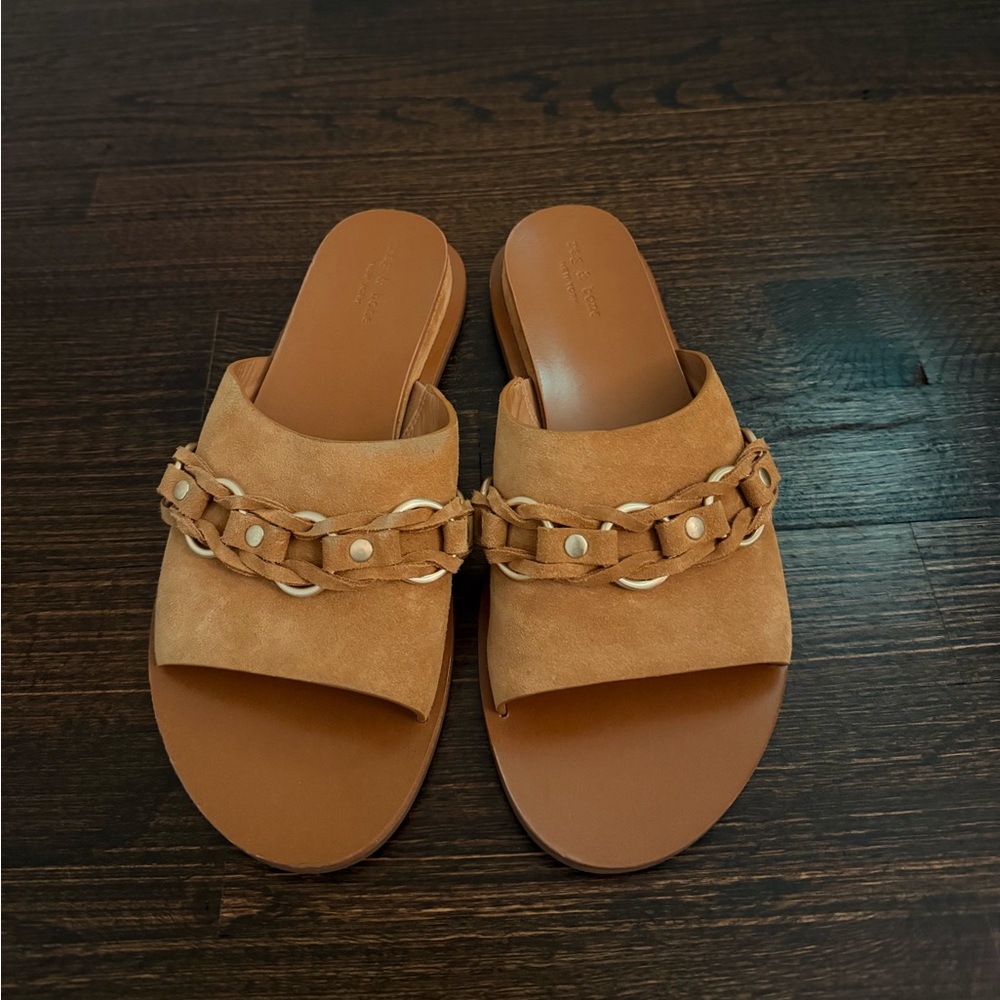 Women's Rag & Bone Tan Chain Slide Sandals